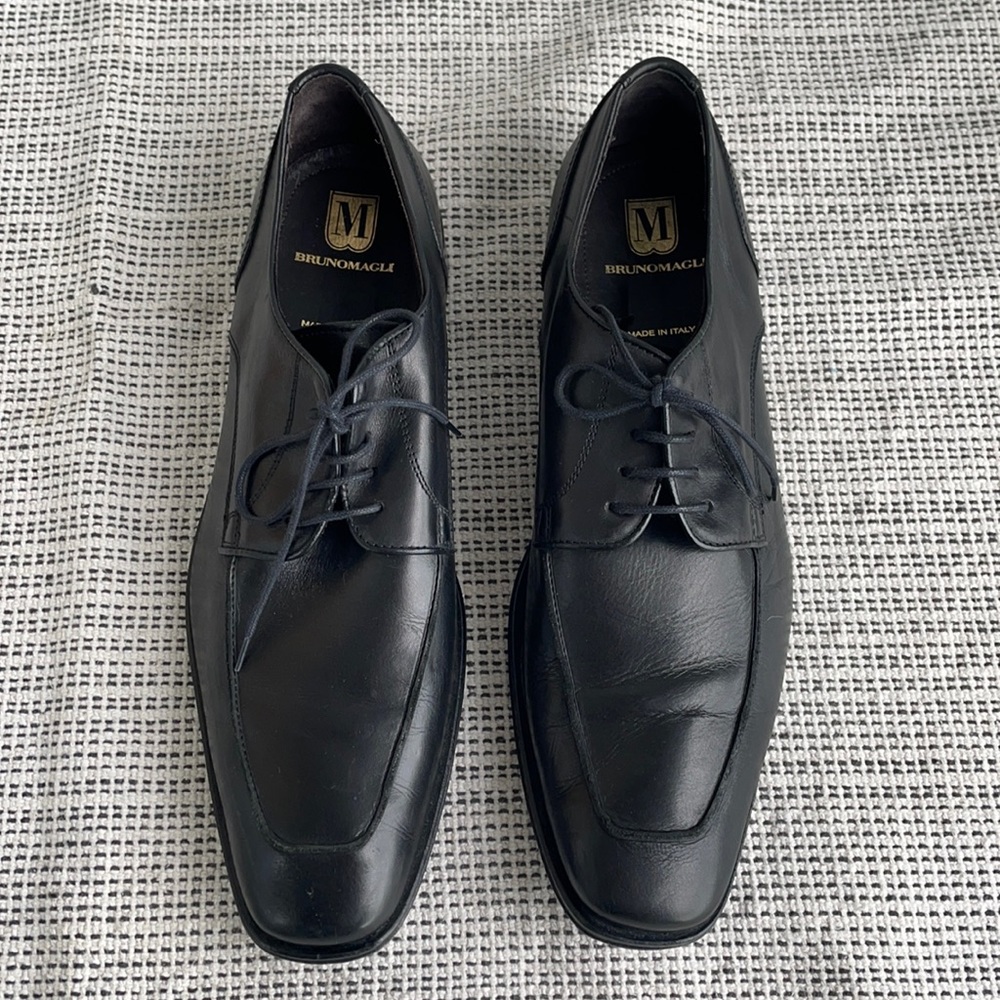 BRUNO MAGLI Magnus black Italian genuine leather lace up oxford dress shoes 10.5